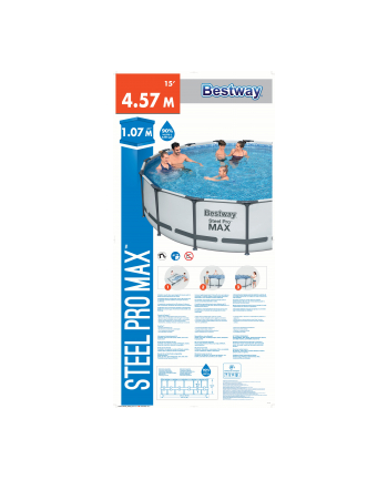 Bestway Steel Pro MAX Pool Set, O 457cm x 107cm, swimming pool (blue, with filter pump)