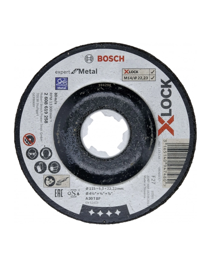 bosch powertools Bosch roughing X-LOCK Expert for Metal 115mm cranked grinding wheel (115 x 6 x Length 22.23mm) główny