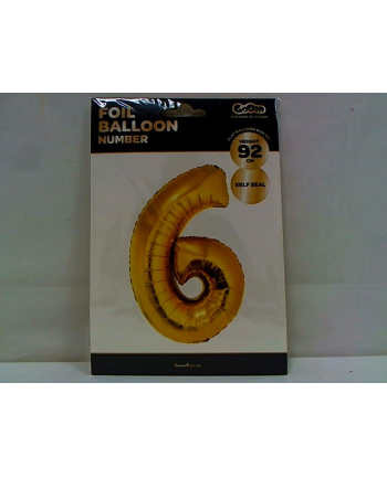 godan Balon foliowy cyfra 6, złota, 85 cm FG-C85Z6