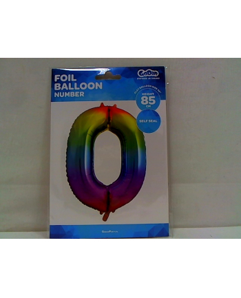 godan Balon foliowy Cyfra0 tęczowy 85cm HS-C34T0