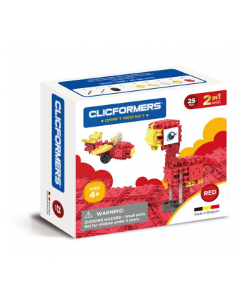 clicformers - klocki CLICS Clicformers Craft set red 25el 35650