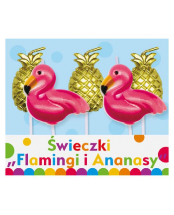godan Świeczki pikery "Flamingi i Ananasy", 5szt