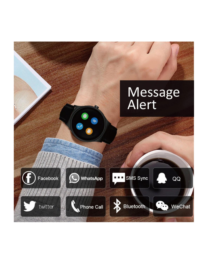 maclean NanoRS RS100 Smartwatch inteligentny zegarek bluetooth, heart rate czarny główny