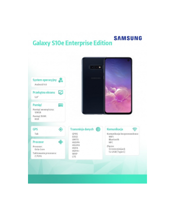 samsung Smartfon Galaxy S10e 5,8 6/128GB Dual SIM Enterprise Edition Czarny, następca modelu SM-G970FZKDXEO