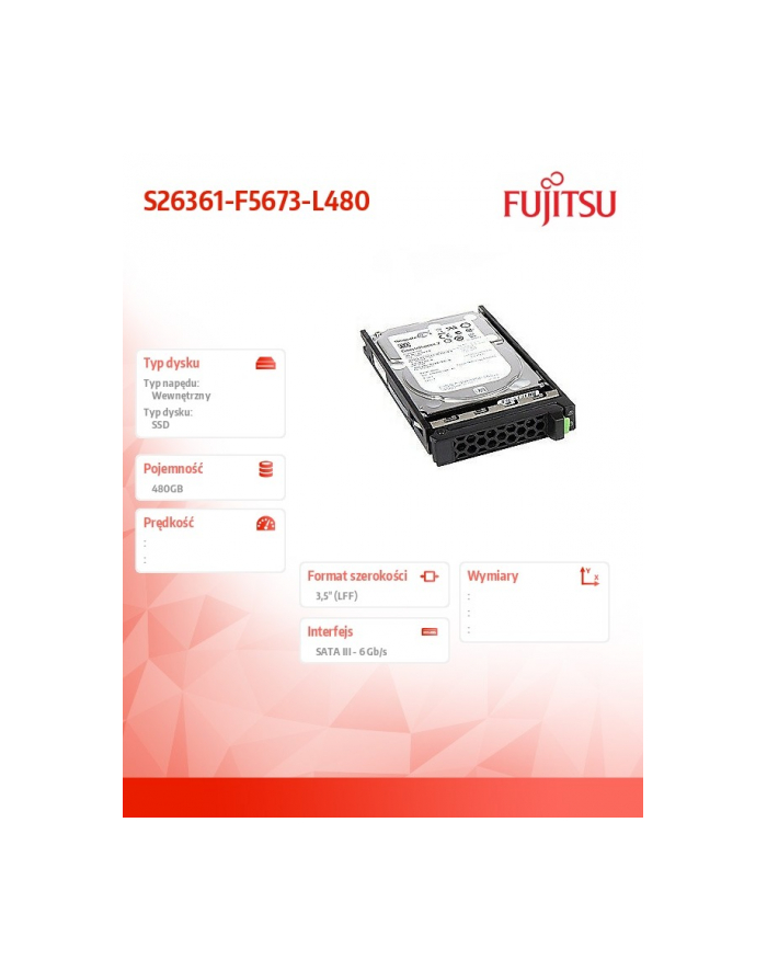 fujitsu Dysk SSD SATA 6G 480GB Mix 3,5cala HP S26361-F5673-L480 główny