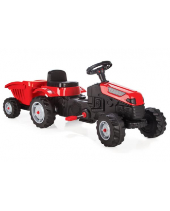 artyk PROMO Traktor na pedały czerwony z przyczepą 073168