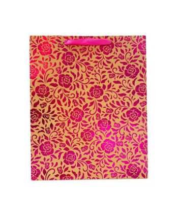 ju-piter Torebka prezentowa róże metalik 1224B 26x32x12cm p12, cena za 1szt
