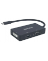 Manhattan Konwerter adapter USB-C 3.1 na HDMI / DVI / VGA  M/F 4K 1080p czarny - nr 13