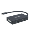 Manhattan Konwerter adapter USB-C 3.1 na HDMI / DVI / VGA  M/F 4K 1080p czarny - nr 16