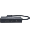 Manhattan Konwerter adapter USB-C 3.1 na HDMI / DVI / VGA  M/F 4K 1080p czarny - nr 24