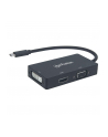 Manhattan Konwerter adapter USB-C 3.1 na HDMI / DVI / VGA  M/F 4K 1080p czarny - nr 31