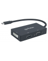 Manhattan Konwerter adapter USB-C 3.1 na HDMI / DVI / VGA  M/F 4K 1080p czarny - nr 7