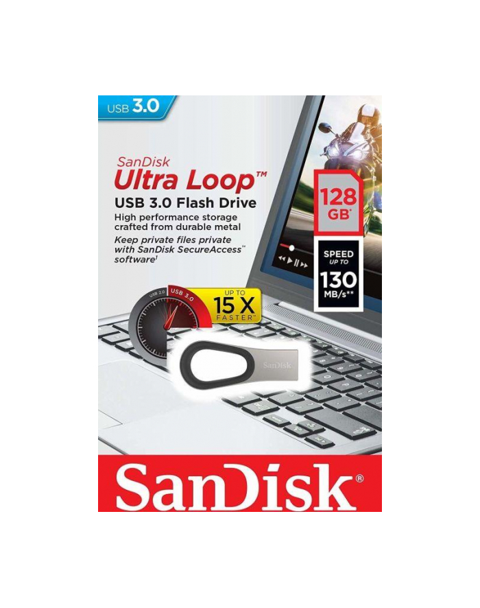 PENDRIVE SANDISK ULTRA LOOP USB 3.0 128GB (130MB/s) główny