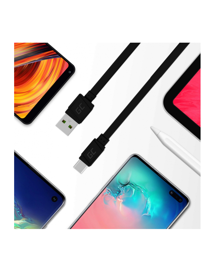 green cell GCmatte USB-C Flat cable 25 cm with fast charging główny
