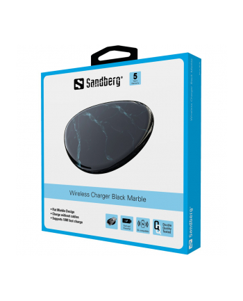 Sandberg Wireless Charger Black Marble