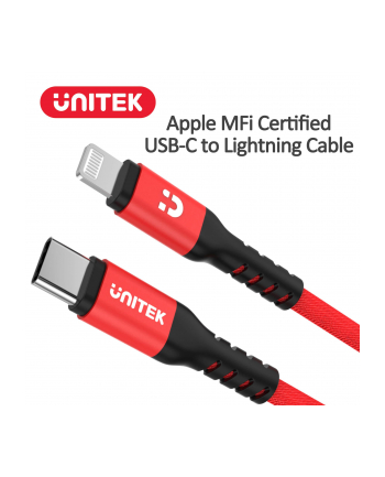 Unitek przewod 1M MFI Pro Lighning / USB C; C14060RD