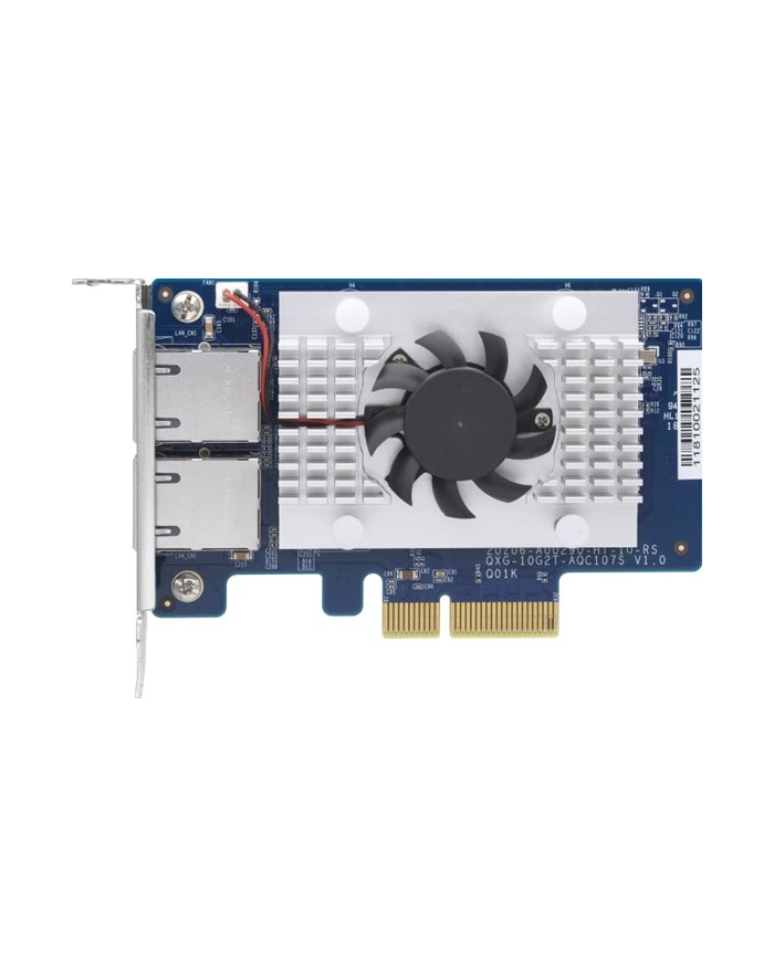 Qnap Dual-port BASET 10GbE network expansion card; low-profile form factor; PCIe główny