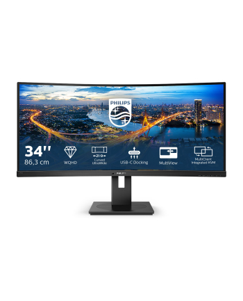 Monitor Philips 346B1C/00 34'' WQHD, VA, DP/HDMI/USB-C, curved, głośniki