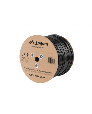 Lanberg kabel instalacyjny FTP, kat. 5e, drut OUTDOOR CU, 305m, czarny