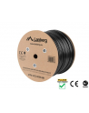 Lanberg kabel instalacyjny FTP, kat. 6, drut OUTDOOR CU, 305m, czarny - nr 20