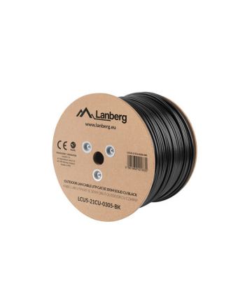 Lanberg kabel instalacyjny UTP, kat. 5e, drut OUTDOOR CU, 305m, czarny