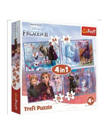 trefl Puzzle 4w1 Podróż w nieznane/ Disney Frozen2 34323