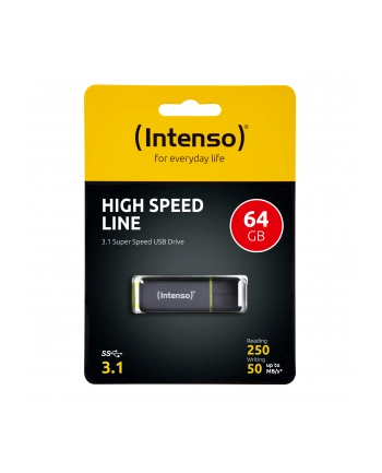 Intenso High Speed Line 64GB, USB flash drive (black / yellow, USB 3.2)