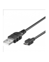 OCU0057-100 USB connection cable, USB A - Micro USB B, 1m, CU, AWG28, 2x shielded, M/M, UL, black - nr 1