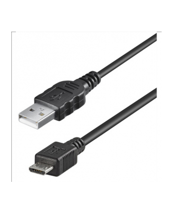 OCU0057-100 USB connection cable, USB A - Micro USB B, 1m, CU, AWG28, 2x shielded, M/M, UL, black