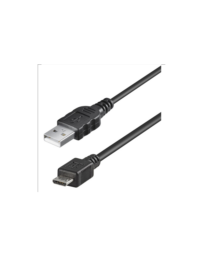 OCU0057-100 USB connection cable, USB A - Micro USB B, 1m, CU, AWG28, 2x shielded, M/M, UL, black główny
