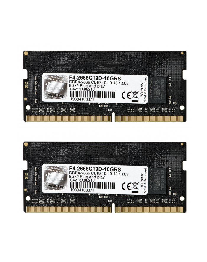 G.Skill DDR4 - 16GB -2666 - CL - 19 - Dual kit memory (F4-2666C19D-16GRS) główny