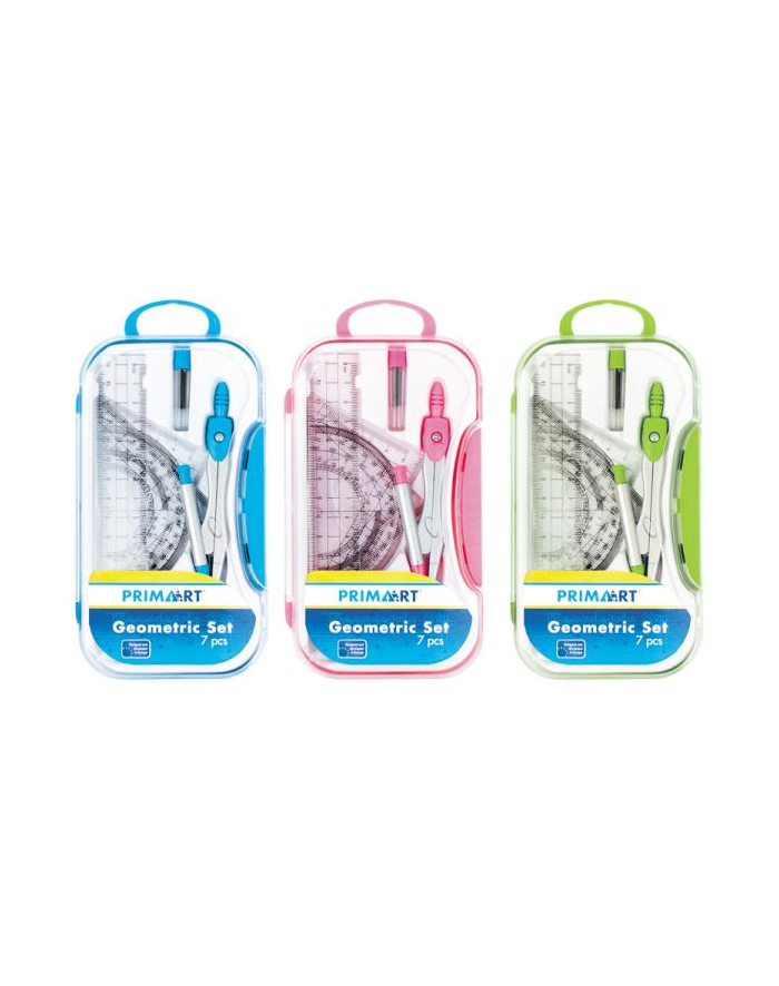 euro-trade Zestaw szkolny geometryczny plastikowy 15cm 7 el. główny