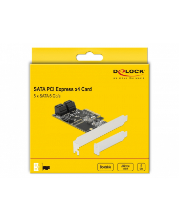 DeLOCK 5P SATA PCIe x4 - Low Profile