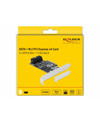 DeLOCK 4P SATA & 1Slot M.2 PCIe x4 -LP