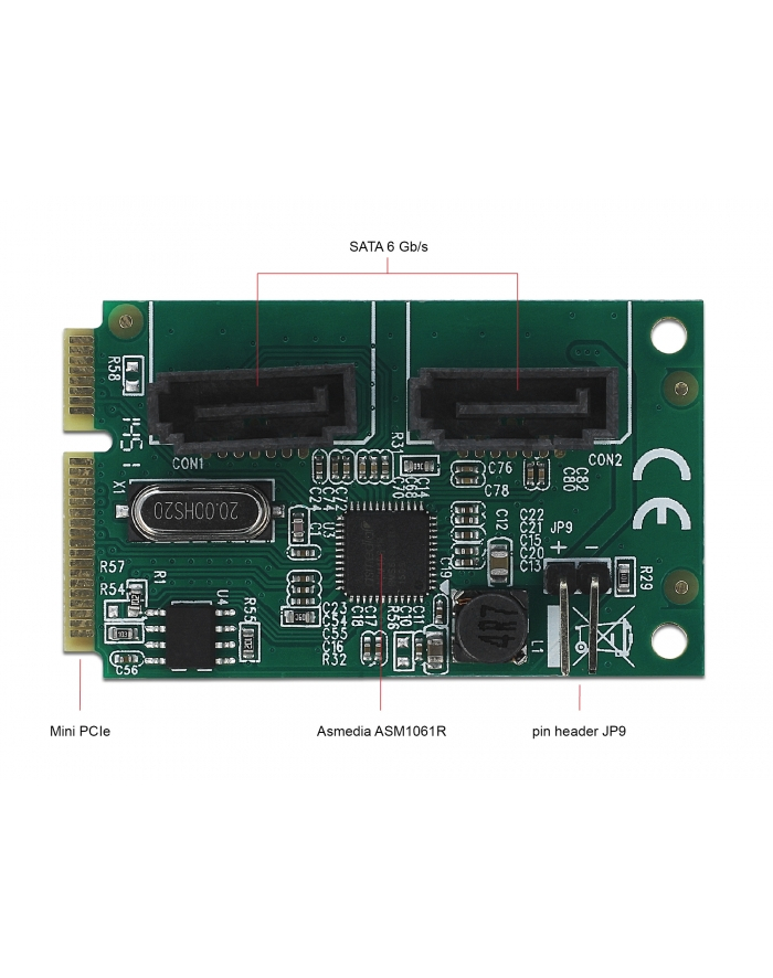 DeLOCK mini PCIe Konv.> 2xSATA m. RAID główny