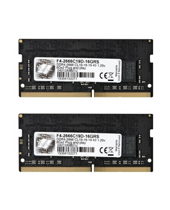 G.Skill DDR4 - 16GB -2666 - CL - 19 - Dual kit memory (F4-2666C19D-16GRS)