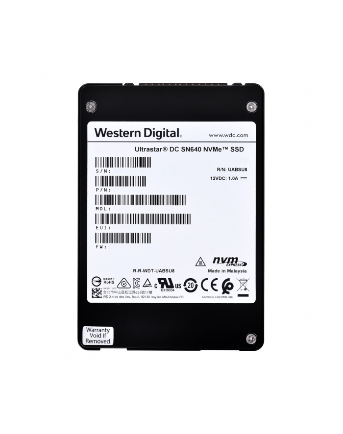 Dysk SSD Western Digital Ultrastar DC SN640 WUS4BB096D7P3E3 (960 GB; U.2; PCIe NVMe 3.0 x4) główny
