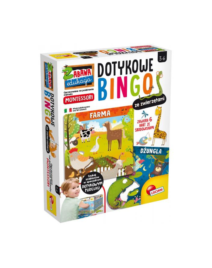 lisciani giochi Dotykowe bingo ze zwierzętami Montessori Plus 72460 LISCIANI główny