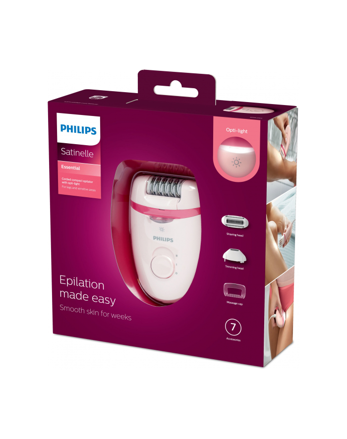 Depilator Philips Satinelle Essential BRE285/00 (kolor różowy) główny