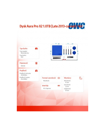 owc Dysk Aura Pro X2 960GB (Late 2013-current) +kit