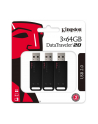 Zestaw pendrivów Kingston DataTraveler 20 3pk DT20/64GB-3P (64GB; USB 2.0; kolor czarny) - nr 3