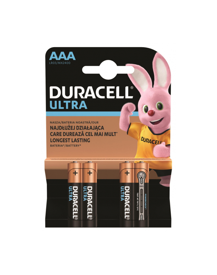 Zestaw baterii alkaliczne Duracell Ultra Power AAA/LR03 (Alkaliczny manganowy; x 4) główny