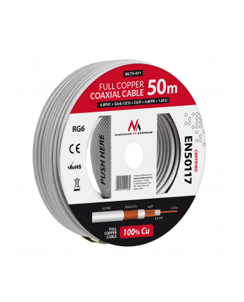 Kabel koncentryczny Maclean MCTV-472 (100m ; kolor biały)