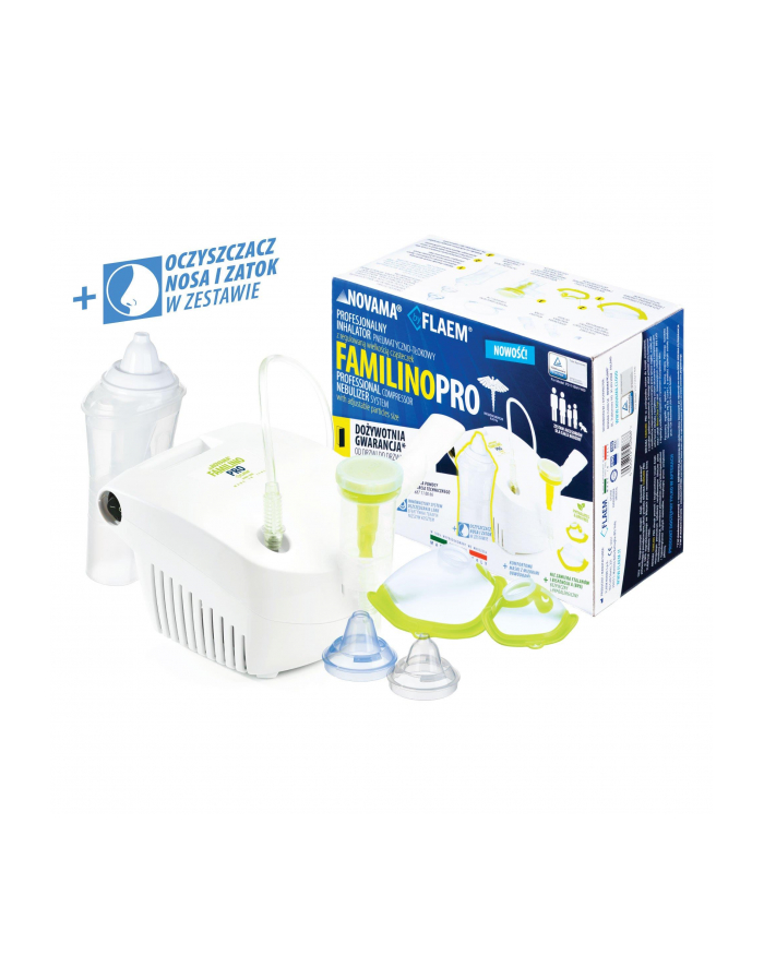 Inhalator pneumatyczno-tłokowy NOVAMA Familino Pro By Flaem (kolor biały) główny