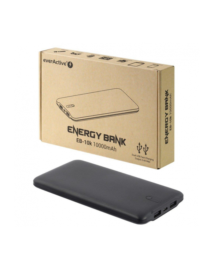 Power Bank everActive EB-10k (10000mAh; microUSB  USB 20 x2; kolor czarny) główny