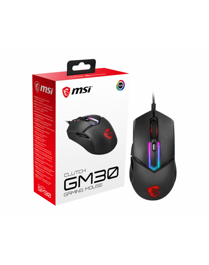 Mysz MSI Clutch GM30 (optyczna; 6200 DPI; kolor czarny) główny