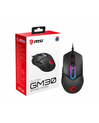 Mysz MSI Clutch GM30 (optyczna; 6200 DPI; kolor czarny)