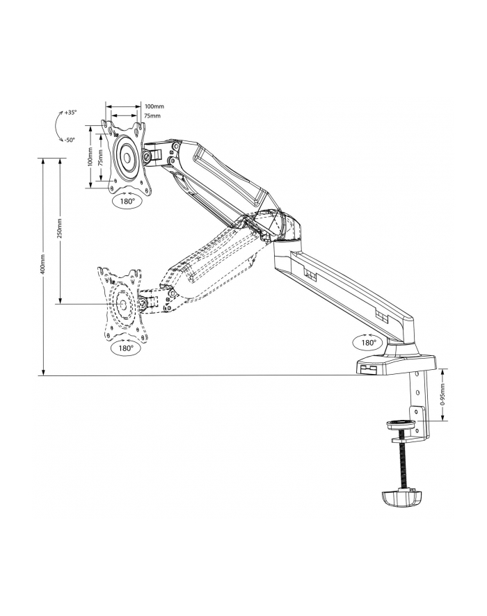 Uchwyt biurkowy do monitora Maclean MC-860 (biurkowy; 13  - 27 ; max 8kg) główny