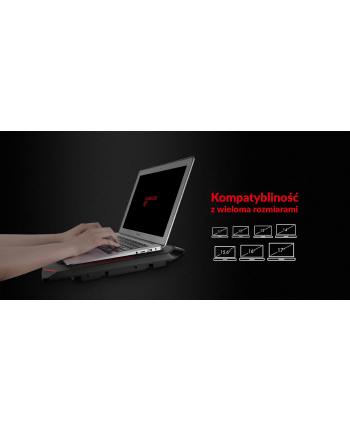Podstawka chłodząca pod laptop HAVIT F2081 (16 - 17x cali; 4 wentylatory; HUB)