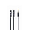 Kabel GEMBIRD CCA-417M (4-Pin  Mini Jack M - 2x Mini Jack F; 0 20m; kolor czarny) - nr 2